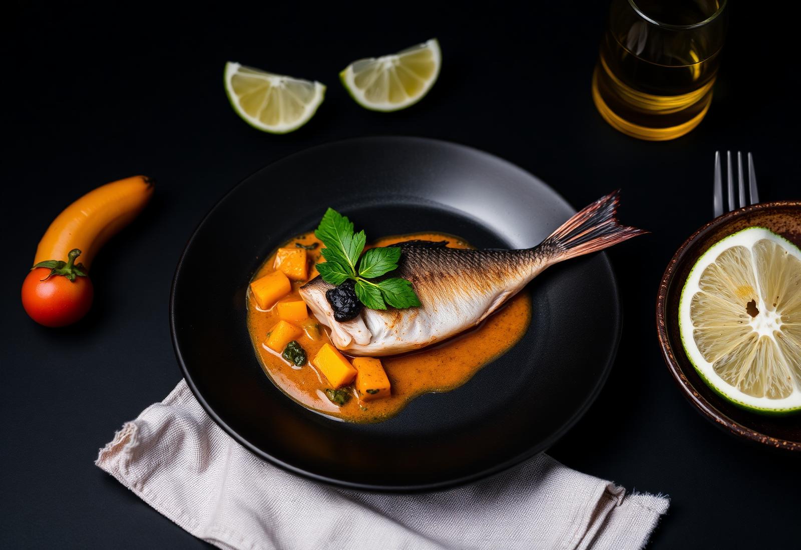 Assiette de spécialités créoles servie au restaurant de l'Habitation Anse Couleuvre